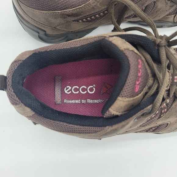 Ecco Womens Receptor Gortex Brown Suede Low Top Hiking Running Shoes 8 - 8.5 - Picture 10 of 14